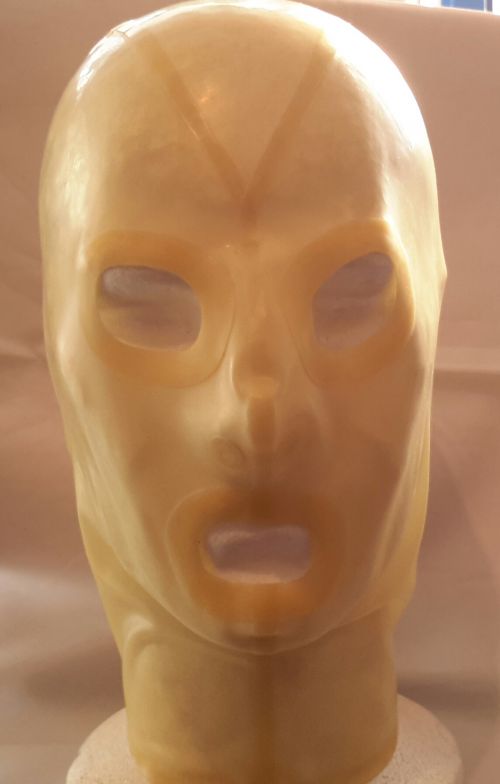 Semi Transparent Rubber Hood With Eye, Nose And Mouth Holes